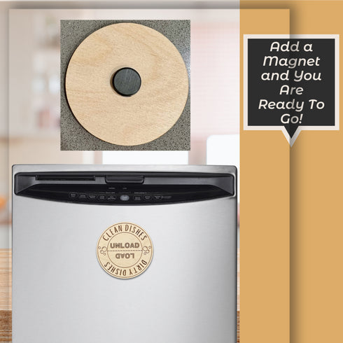 Clean Dirty Dishwasher Magnet SVG File-For Laser Engraving